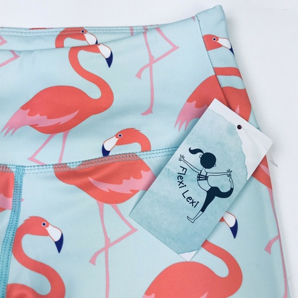NWT Flexi Lexi Flamingo Leggings Sz M - Picture 5 of 6